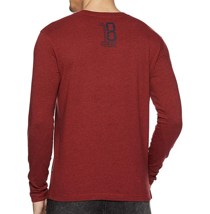 Van Heusen Red Round Neck Full Sleeve T-Shirt for Men #60078