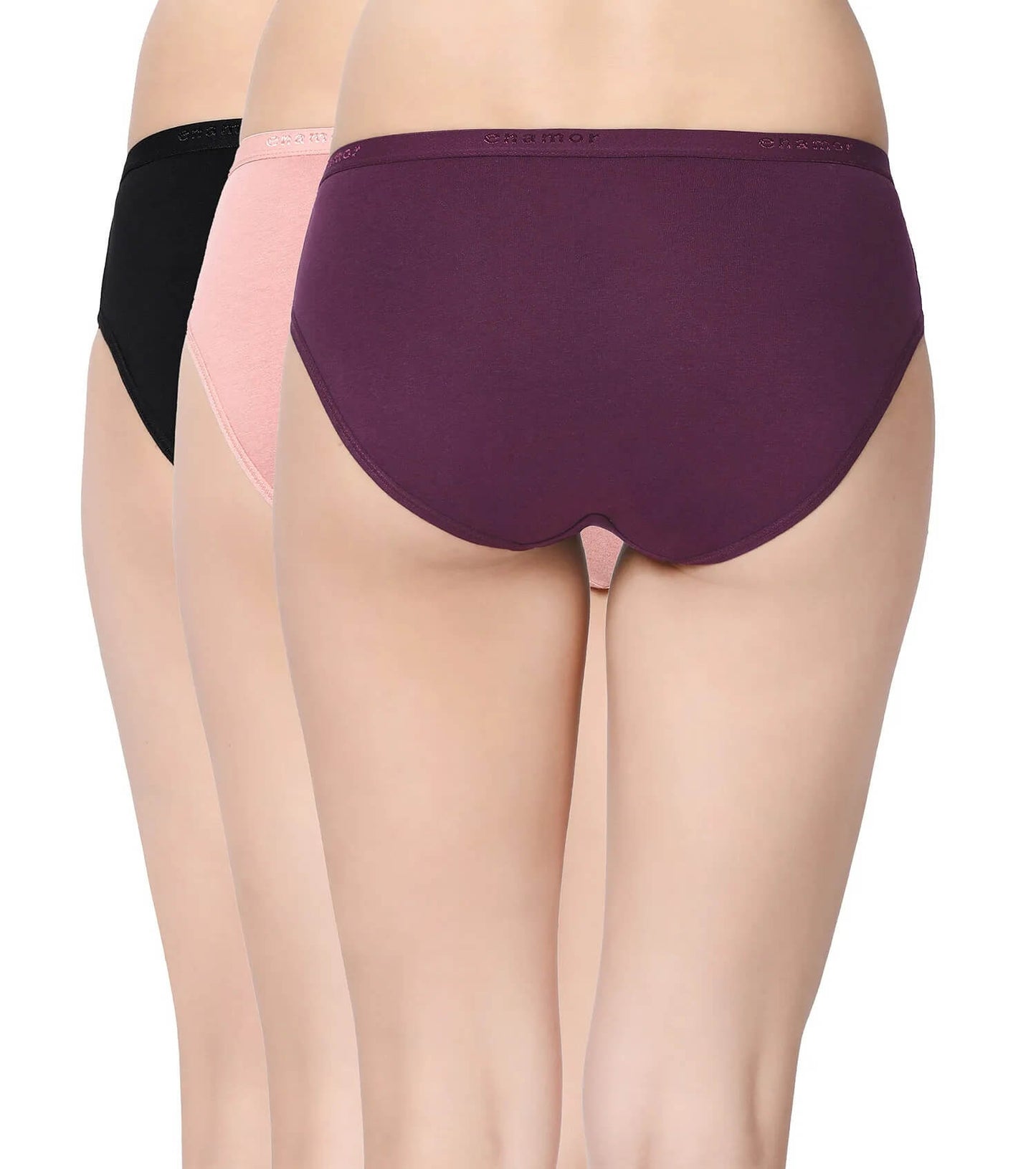 Enamor Assorted Mid Waist Panty #CR02 [Pack of 3]