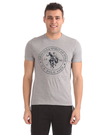 U S Polo Assn Grey Graphic Tshirt #I643