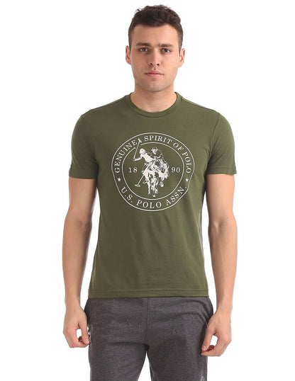 U S Polo Assn Olive Graphic Tshirt #I643