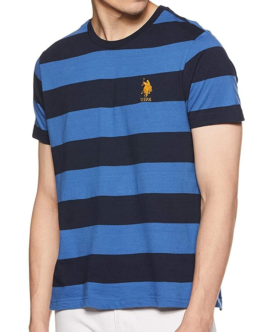 U S Polo Assn Blue-Navy Stripe Tshirt #I688
