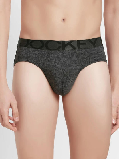Jockey Mens Printed Briefs with Exposed Waistband-IC29RRBPR