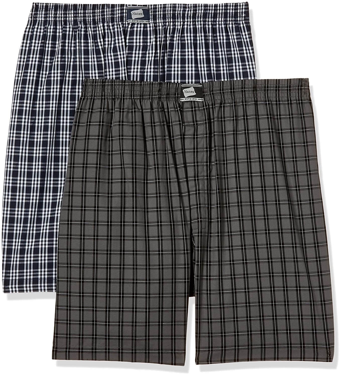 Hanes Assorted Pack of 2 Checkered Boxers for Men #P108