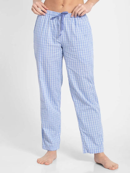 Jockey Blue Checkered Pyjama for Women #RX06