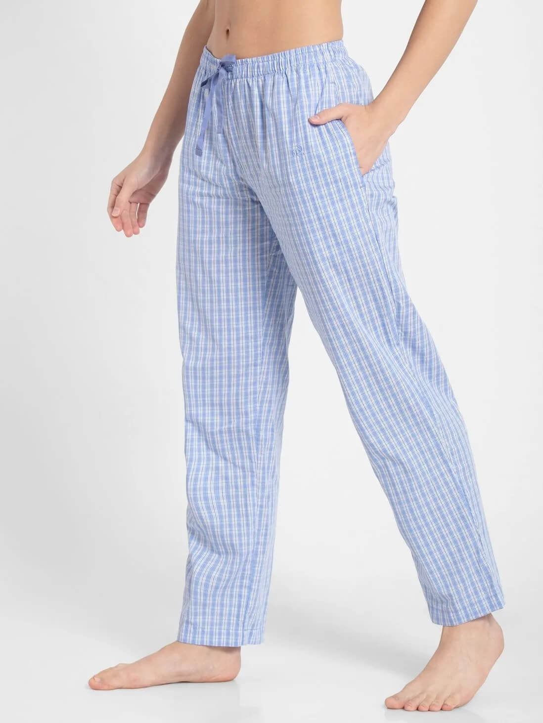 Jockey Blue Checkered Pyjama for Women #RX06