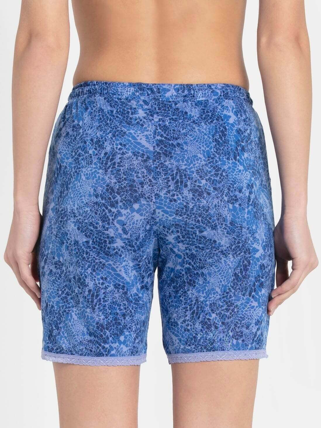 Jockey Blue Print Shorts for Women #RX10