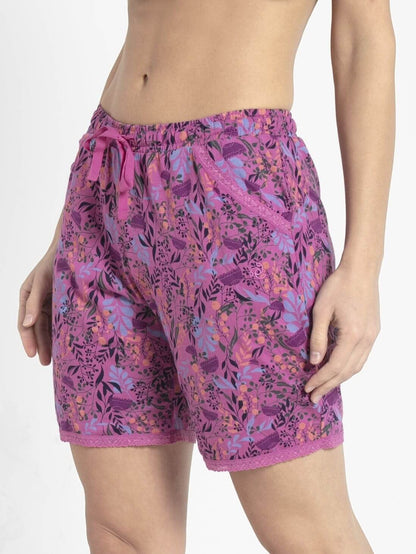 Jockey Lavender Print Shorts for Women #RX10