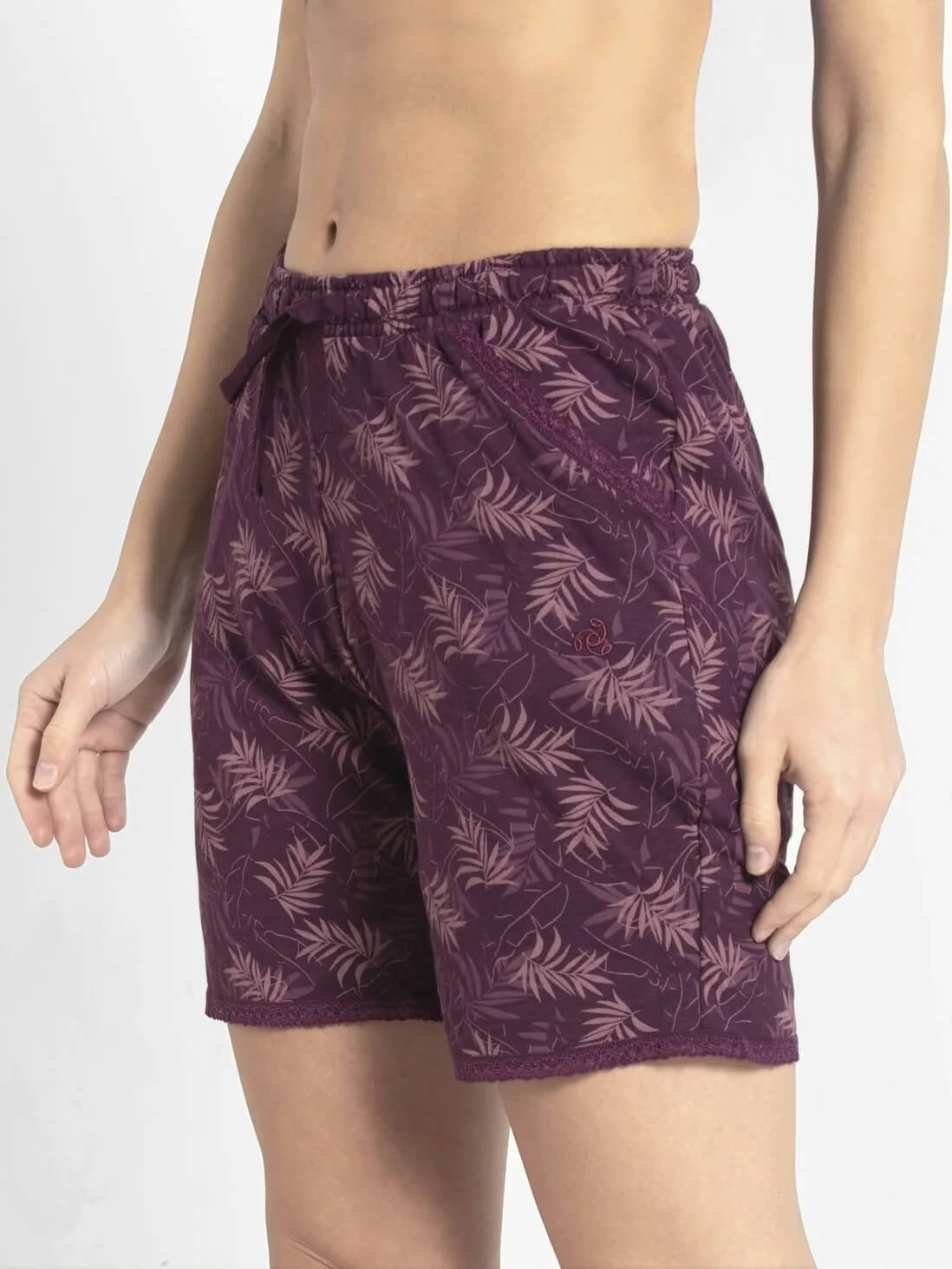 Jockey Purple Print Shorts for Women #RX10