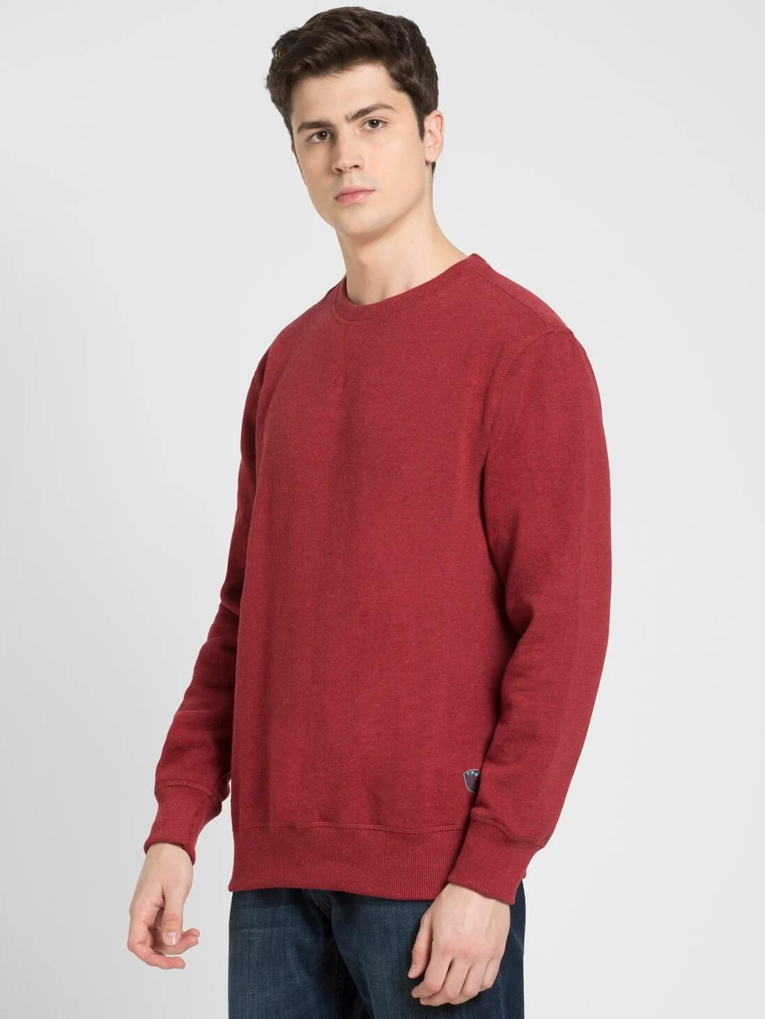 Jockey Red Melange Sweatshirt for Men US92 Route2Fashion